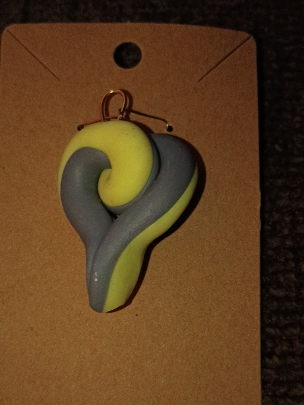 Handcrafted Yellow and Gray Swirl Wall Art Pendant - Unbranded